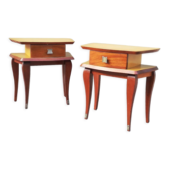 Paire de tables de chevet en acajou années 60