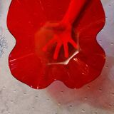 Red plexiglass fruit basket from the 70s
