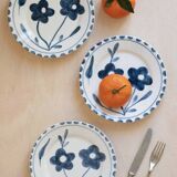 Set of 4 hand-painted ceramic dessert plates