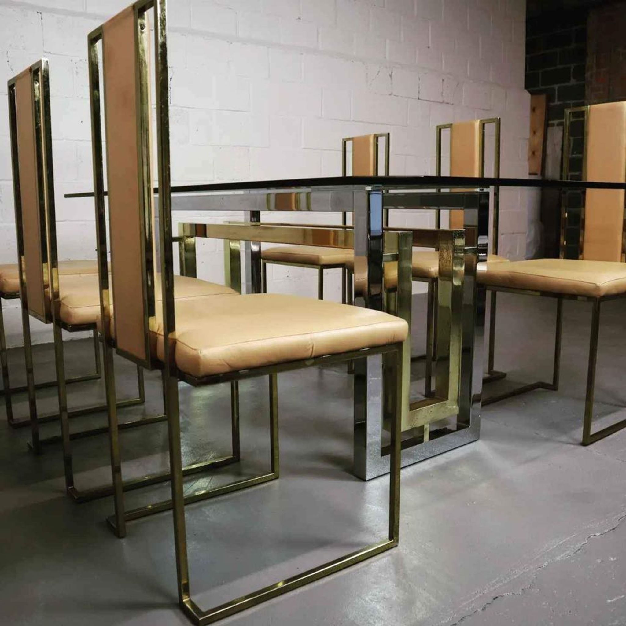 Italian dining room set by Renato Zevi from the 70's