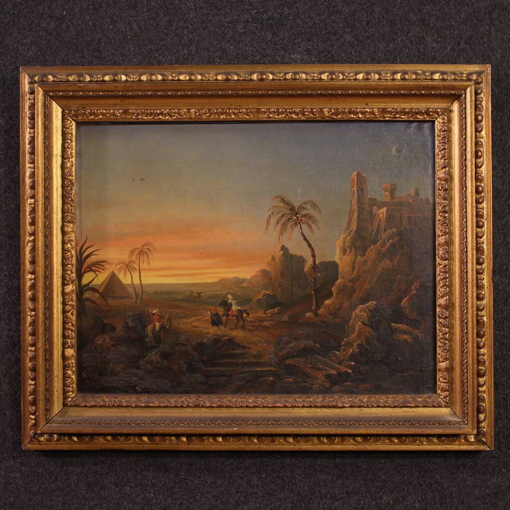 Peinture orientaliste raffinée du XIXe siècle