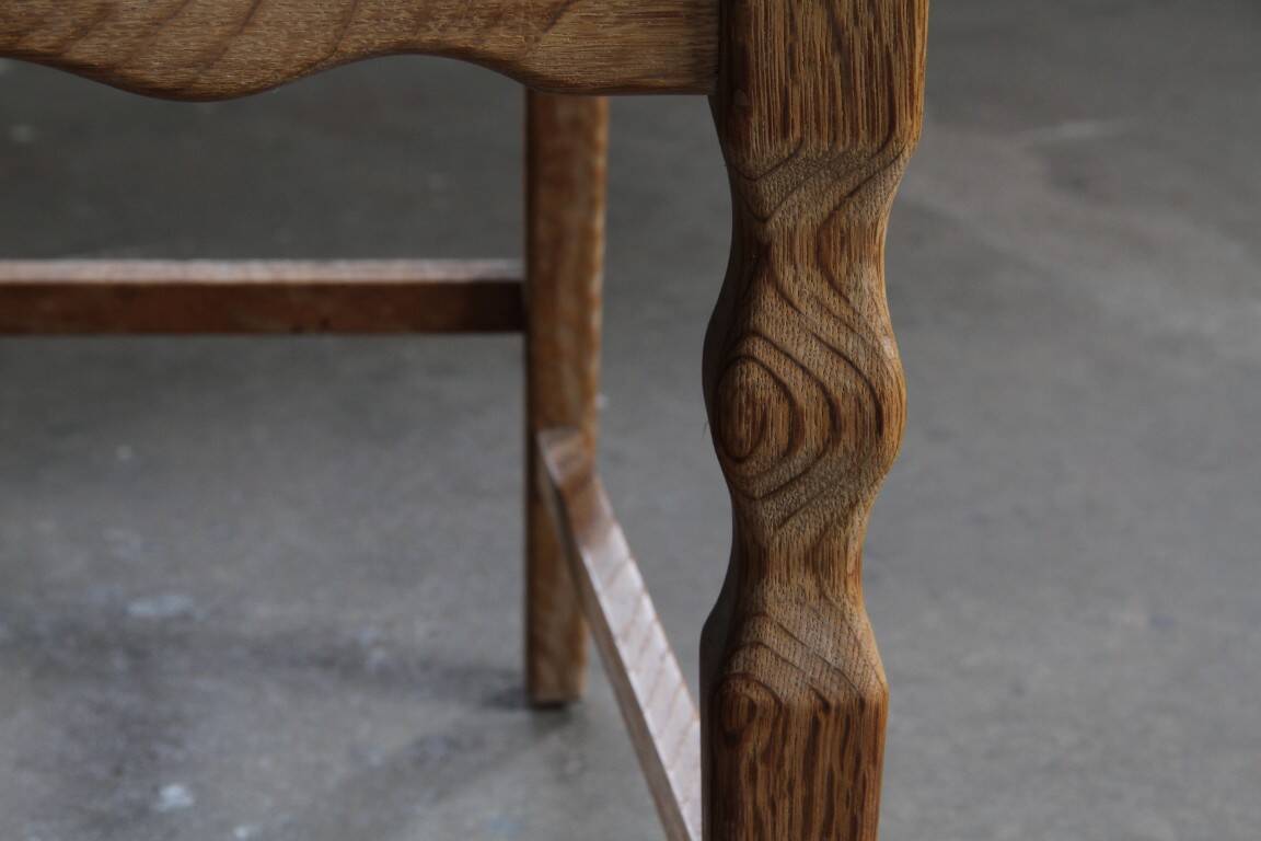 Set of 6 vintage Danish oak razorblade highback chairs by H. Kjærnulf, 1960s