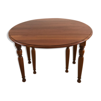 Table à manger merisier 110cm extensible jusqu'à 310cm