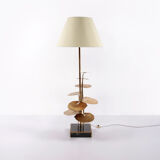 Floor lamp of gilded brass with marble base, 1970 France