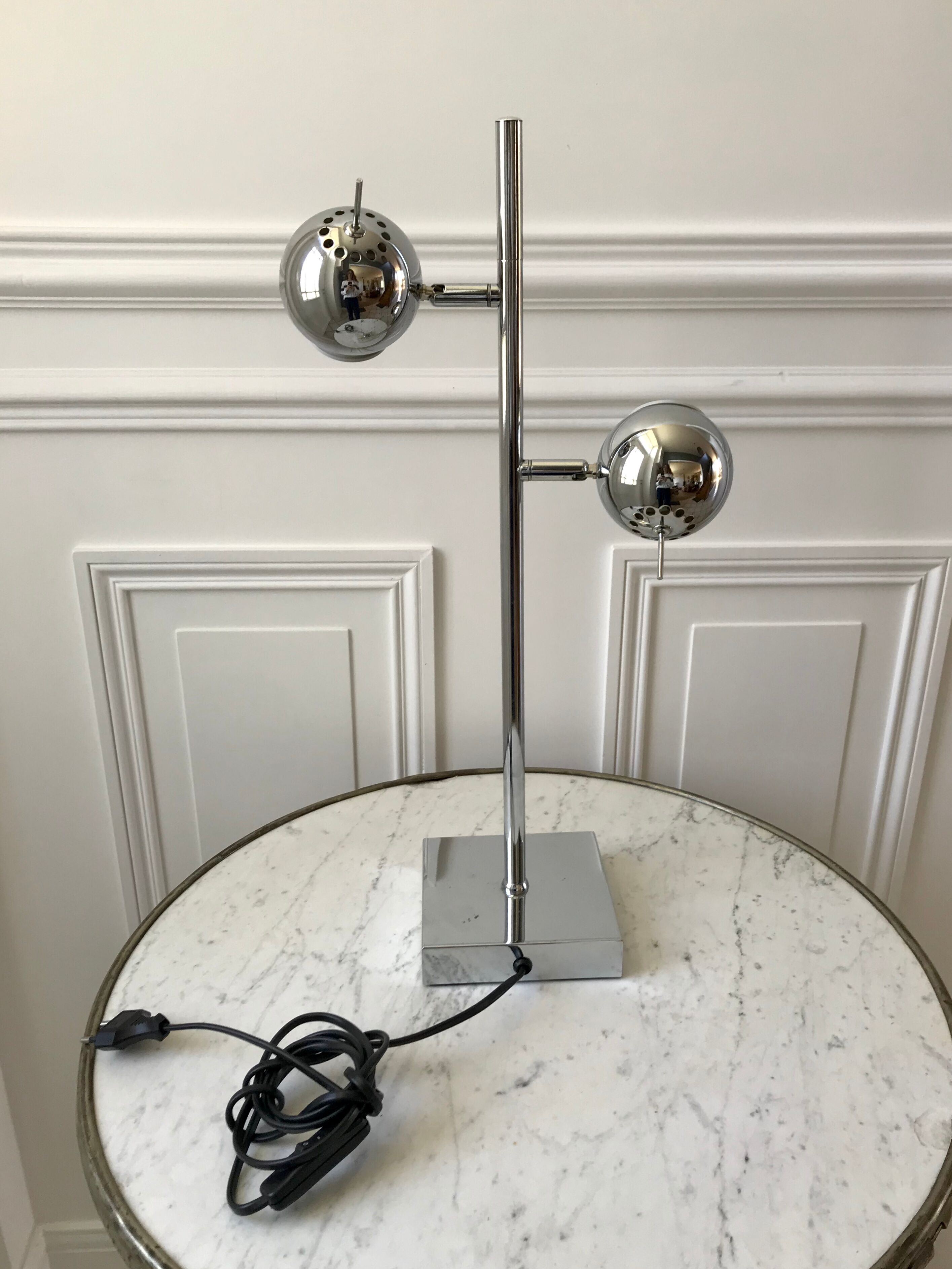 Modular eyeball lamp chrome 70s-80s