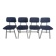 Set of 4 Vintage Stol Kamnik School Chairs Blue Upholstered Retro Dining Ch