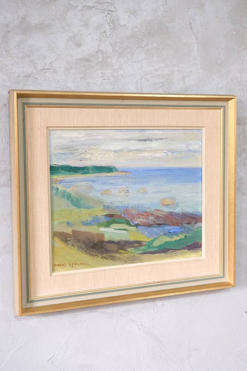 Anders A. Jonsson, Swedish Modern Landscape , 1950s, Oil on Panel, Framed