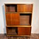 Mid century retro vintage teak stacking bookcase