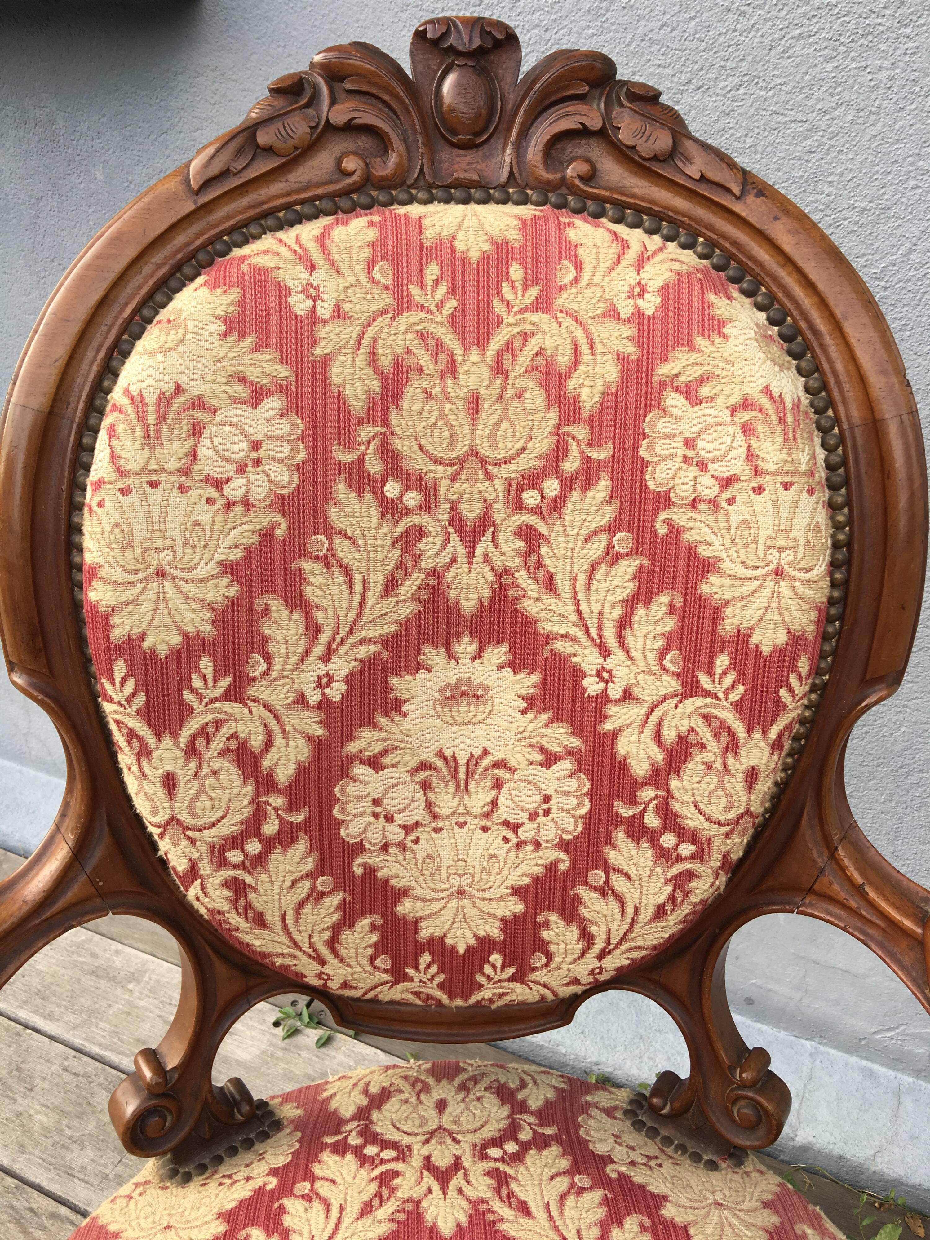 Pair of napoleon III armchairs, 19th century