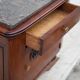 Art Deco bedside table, wood and marble deco nightstand, end of sofa, art deco