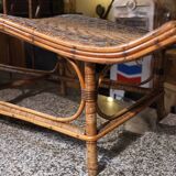 Antique 1930s rattan chaise longue