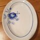 Oval hollow dish Rosine 1932 blue flower of Saint-Amand 37x26
