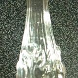 Pair of pressed, molded crystal candlesticks, signed Val Saint Lambert, art deco