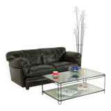 Poppy 2-seater leather sofa by Tito Agnoli for Poltrona Frau, 1970s