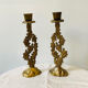Old pair of vintage Hein Holon Israel cactus candlesticks