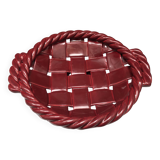 Woven ceramic basket signed France FPP Vallauris