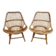 Paire de fauteuils corbeille en rotin, vers 1970