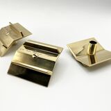 3 “Profile” candlesticks no. 70 in brass • Design Pierre Forssel for Skultuna Éditions • 1960