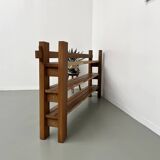 70s modernist shelf in solid elm