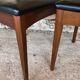 Set of 4 Scandinavian chairs teak and black skai 60s