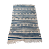 White and blue carpet, white Moroccan kilim