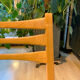 Vintage wooden and skaï scandinavian blue 1950 chairs