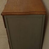 Commode de style en bois massif 3tirois, totalement relookée