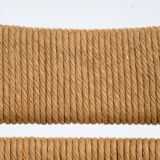 Odessa dining chairs set of 6, stained birchwood, Danish cord, 1970s