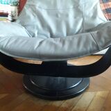 Vintage Swedish leather armchair by NELO