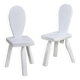 Pair of tripod chairs, gouged seats. Brutalist, circa 1960. Painted wood.