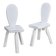 Pair of tripod chairs, gouged seats. Brutalist, circa 1960. Painted wood.