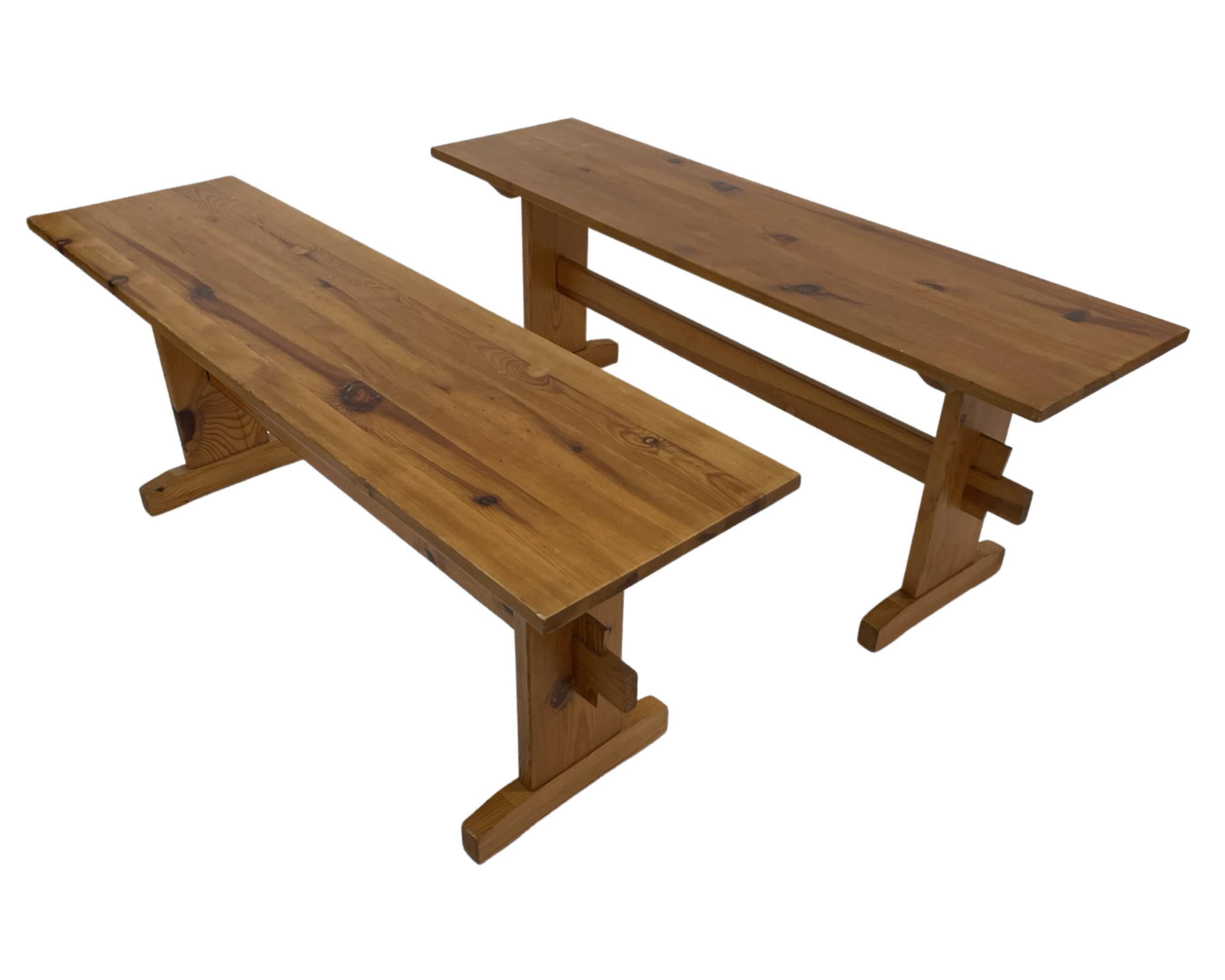 Vintage Scandinavian modern pinewood bench from the 1960's