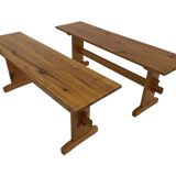 Vintage Scandinavian modern pinewood bench from the 1960's