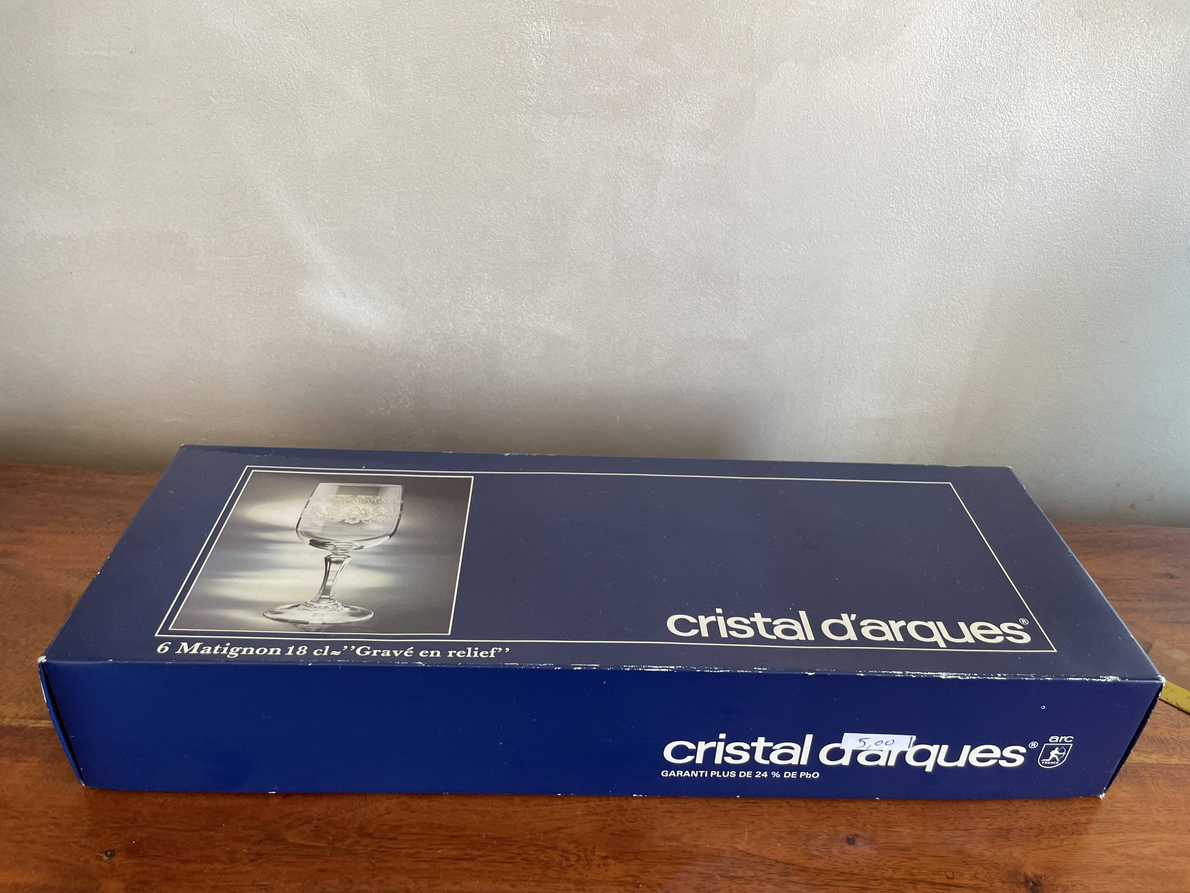 6 Matignon crystal wine glasses