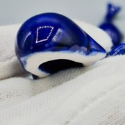 Set of 6 vintage blue porcelain whale knife rests.
