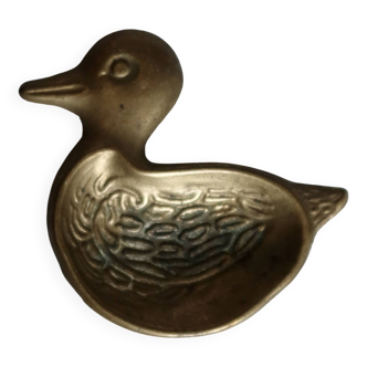 Vide-poche vintage canard en laiton
