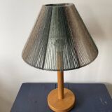 Vintage blond wooden lamp