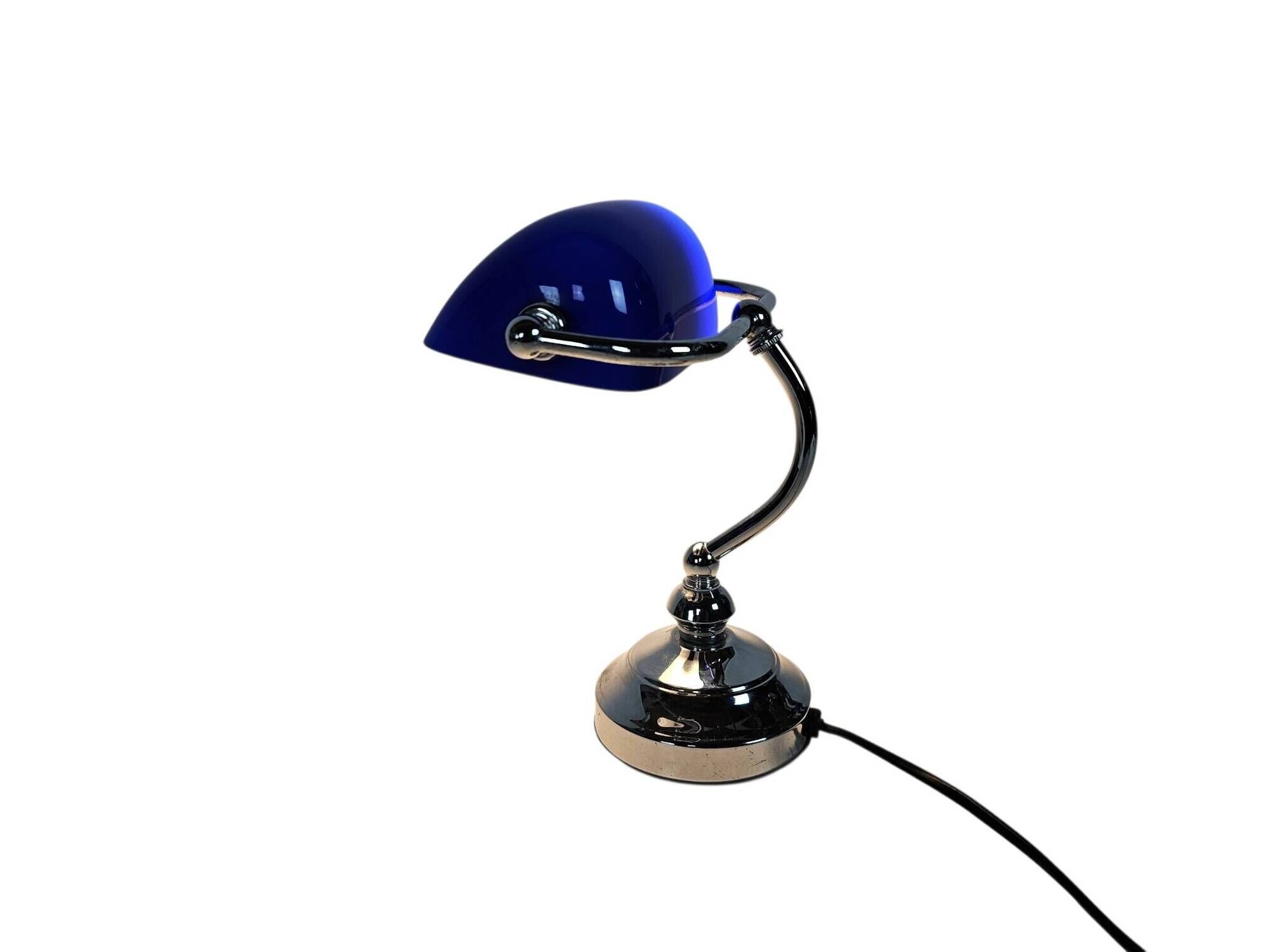 Banker's lamp - Tiffany style - metal - opaline - 1990s