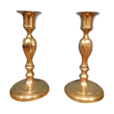 Pair of brass candle holders