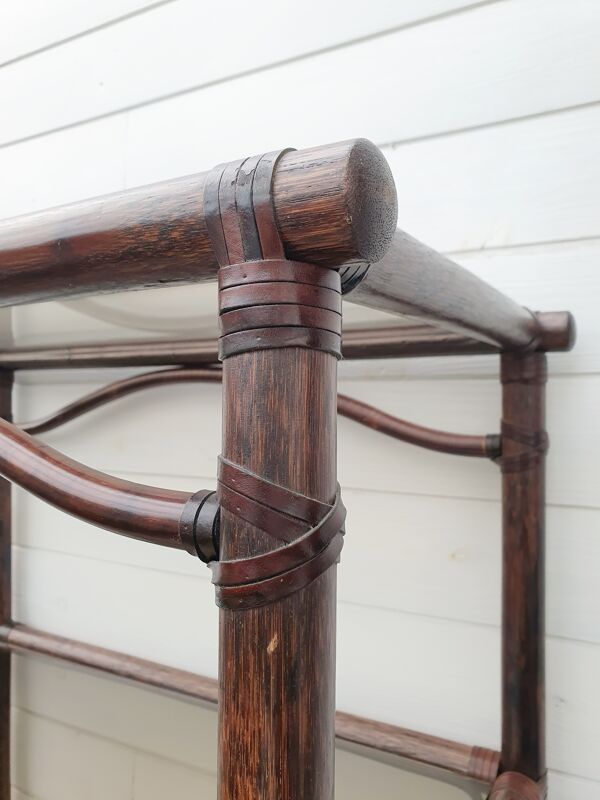 Étagère Roche Bobois,  bambou et verre fumé 1970