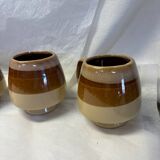 Set of 4 glazed stoneware cups