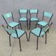 6 chaises en formica vert mint design vintage