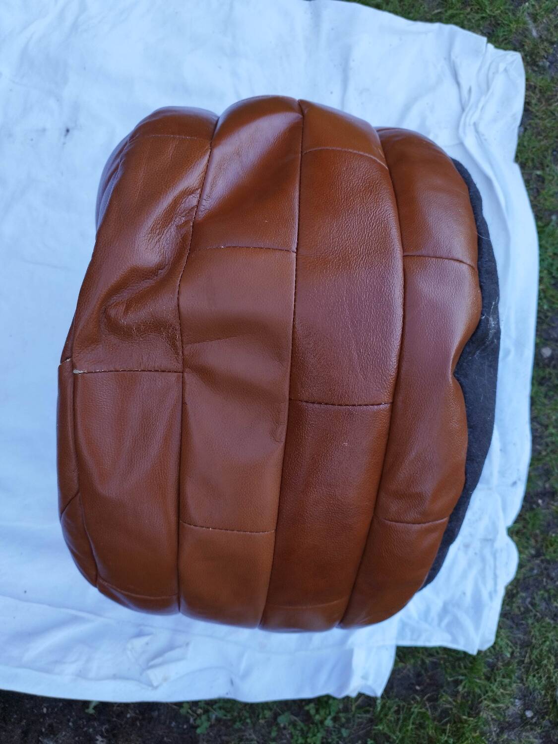 Sede Patchwork Leather Pouf