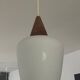 Louis Kalff 60s pendant light in teak and opaline