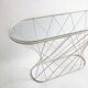 White Twisted Console 1980s  Noguchi Style USA Mid Century Oval