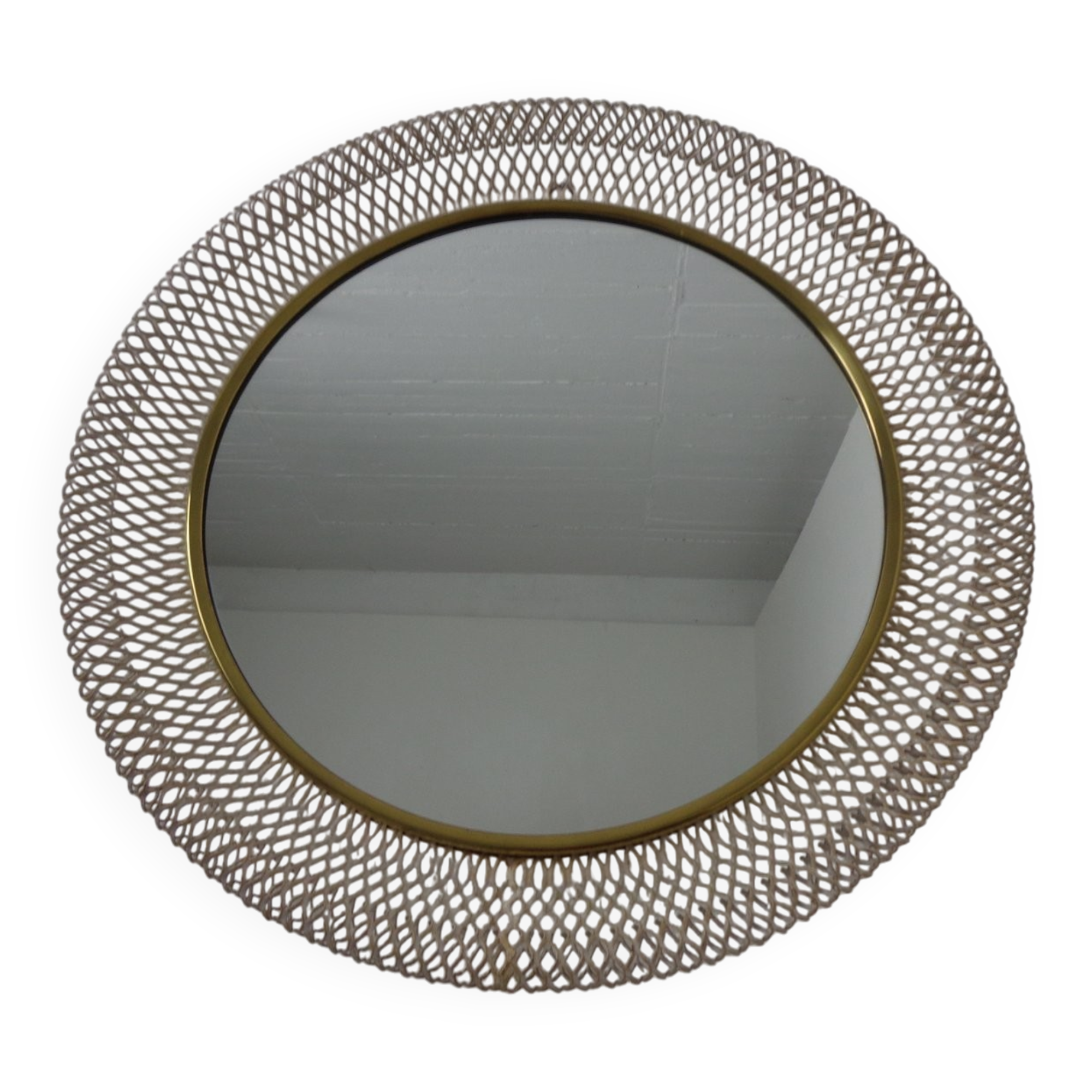 French brass and metal mirror, 1960s