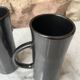 Set 2 tasses / mugs hauts émail anthracite foncé