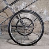 Folding trolley in silver metal