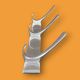 Vintage aluminum wall coat rack with three hooks - good condition