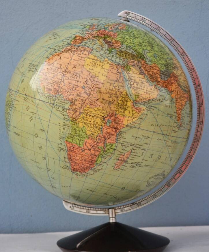 Earth globe 40s - 50s Art Deco - Columbus